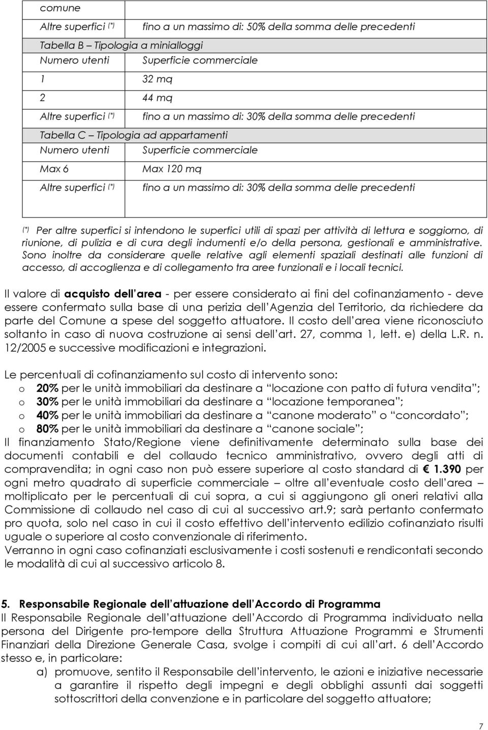 precedenti (*) Per altre superfici si intendono le superfici utili di spazi per attività di lettura e soggiorno, di riunione, di pulizia e di cura degli indumenti e/o della persona, gestionali e