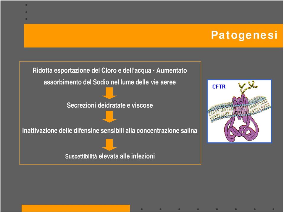 Secrezioni deidratate e viscose Inattivazione delle difensine