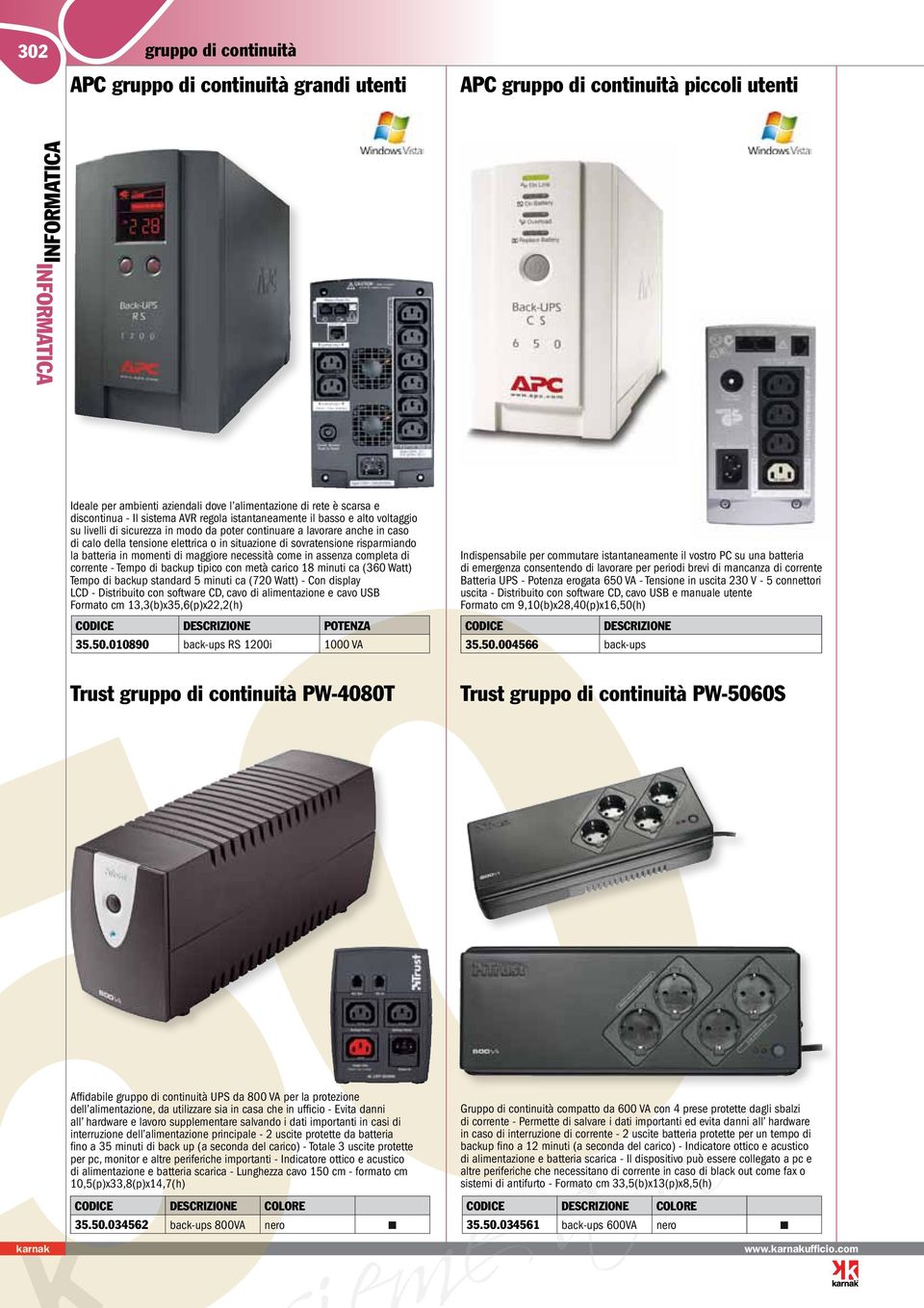 batteria in momenti di maggiore necestà come in assenza completa di corrente - Tempo di backup tipico con metà carico 18 minuti ca (360 Watt) Tempo di backup standard 5 minuti ca (720 Watt) - Con