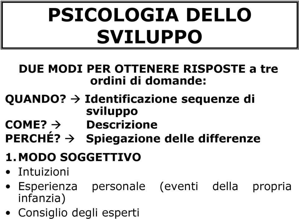 Descrizione PERCHÉ? Spiegazione delle differenze 1.