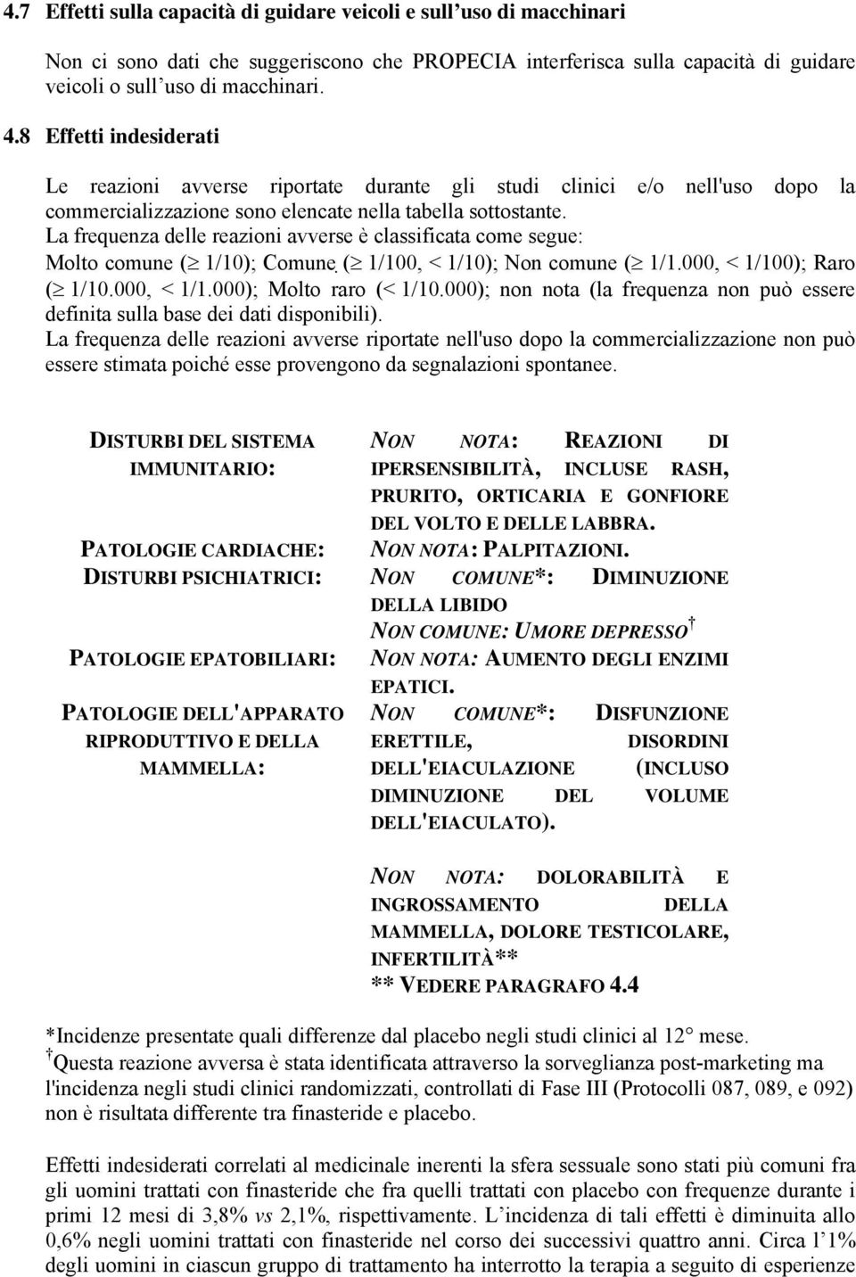 La frequenza delle reazioni avverse è classificata come segue: Molto comune ( 1/10); Comune ( 1/100, < 1/10); Non comune ( 1/1.000, < 1/100); Raro ( 1/10.000, < 1/1.000); Molto raro (< 1/10.