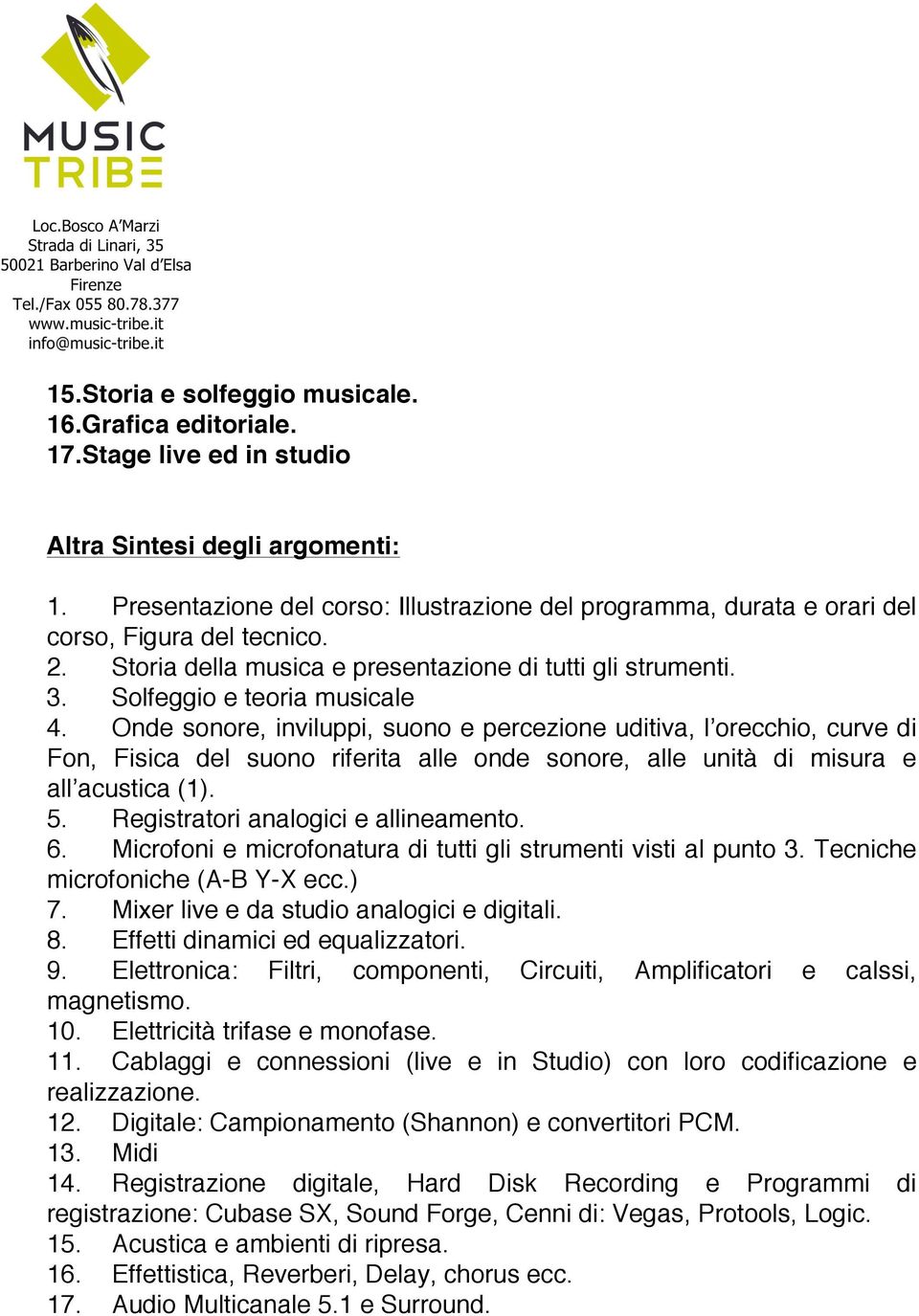 Onde sonore, inviluppi, suono e percezione uditiva, l orecchio, curve di Fon, Fisica del suono riferita alle onde sonore, alle unità di misura e all acustica (1). 5.