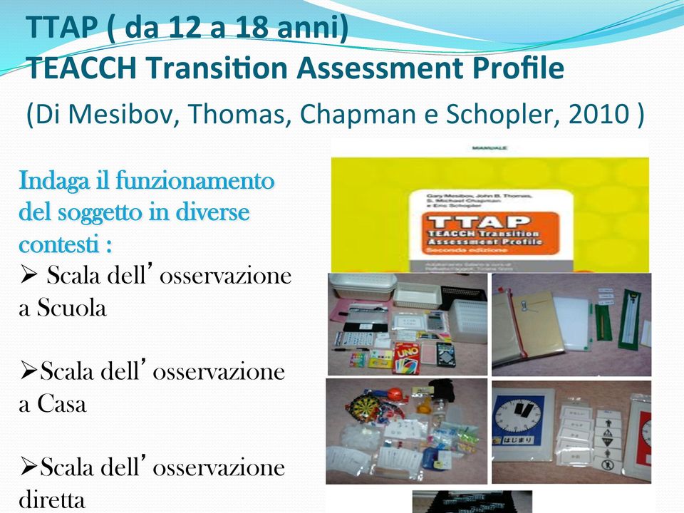 Schopler, 2010 ) Indaga il funzionamento del soggetto in diverse