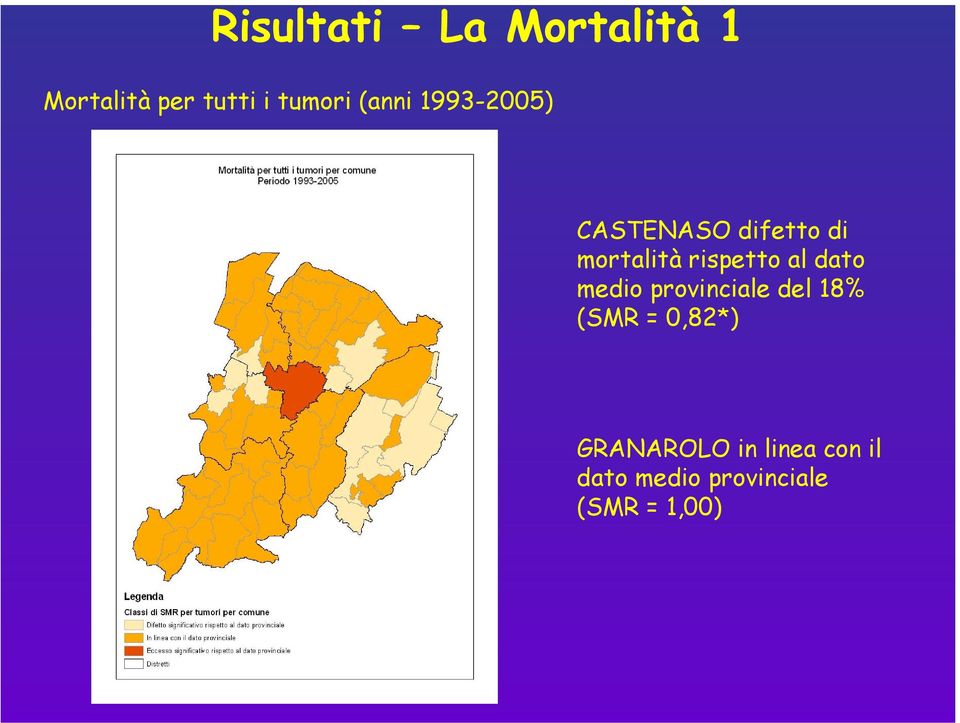 rispetto al dato medio provinciale del 18% (SMR =