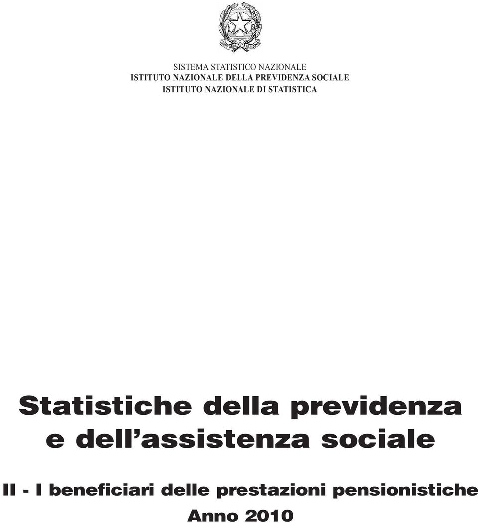 Statistiche della previdenza e dell assistenza sociale