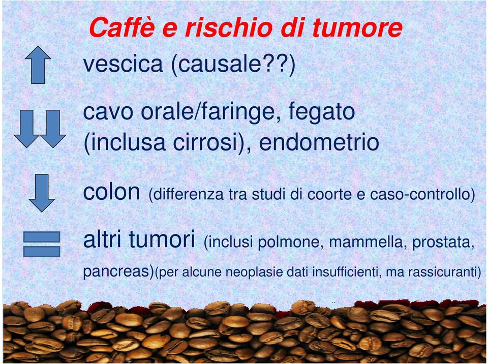 (differenza tra studi di coorte e caso-controllo) altri tumori