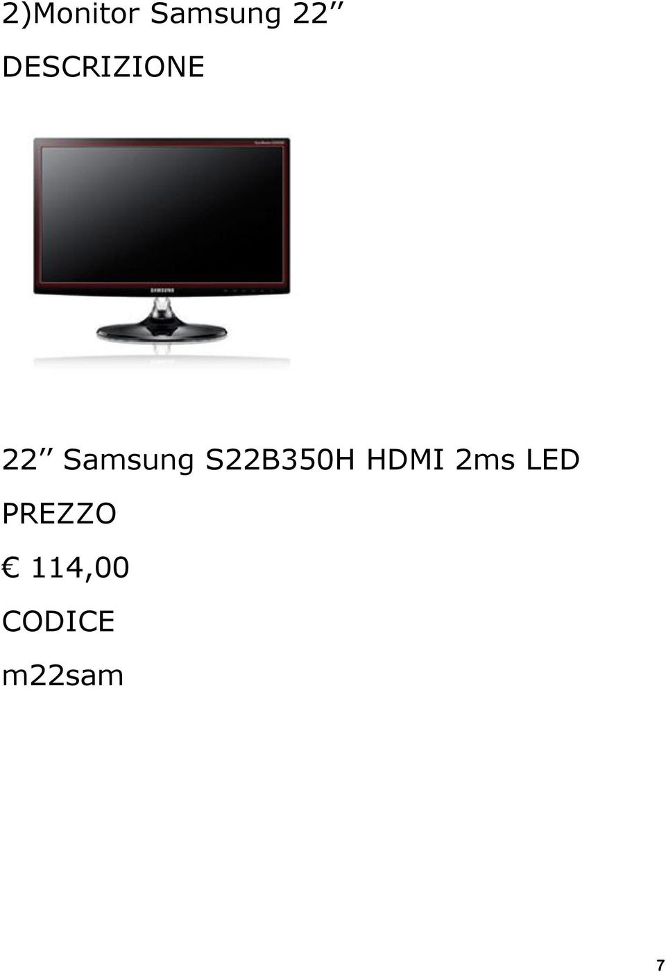 S22B350H HDMI 2ms