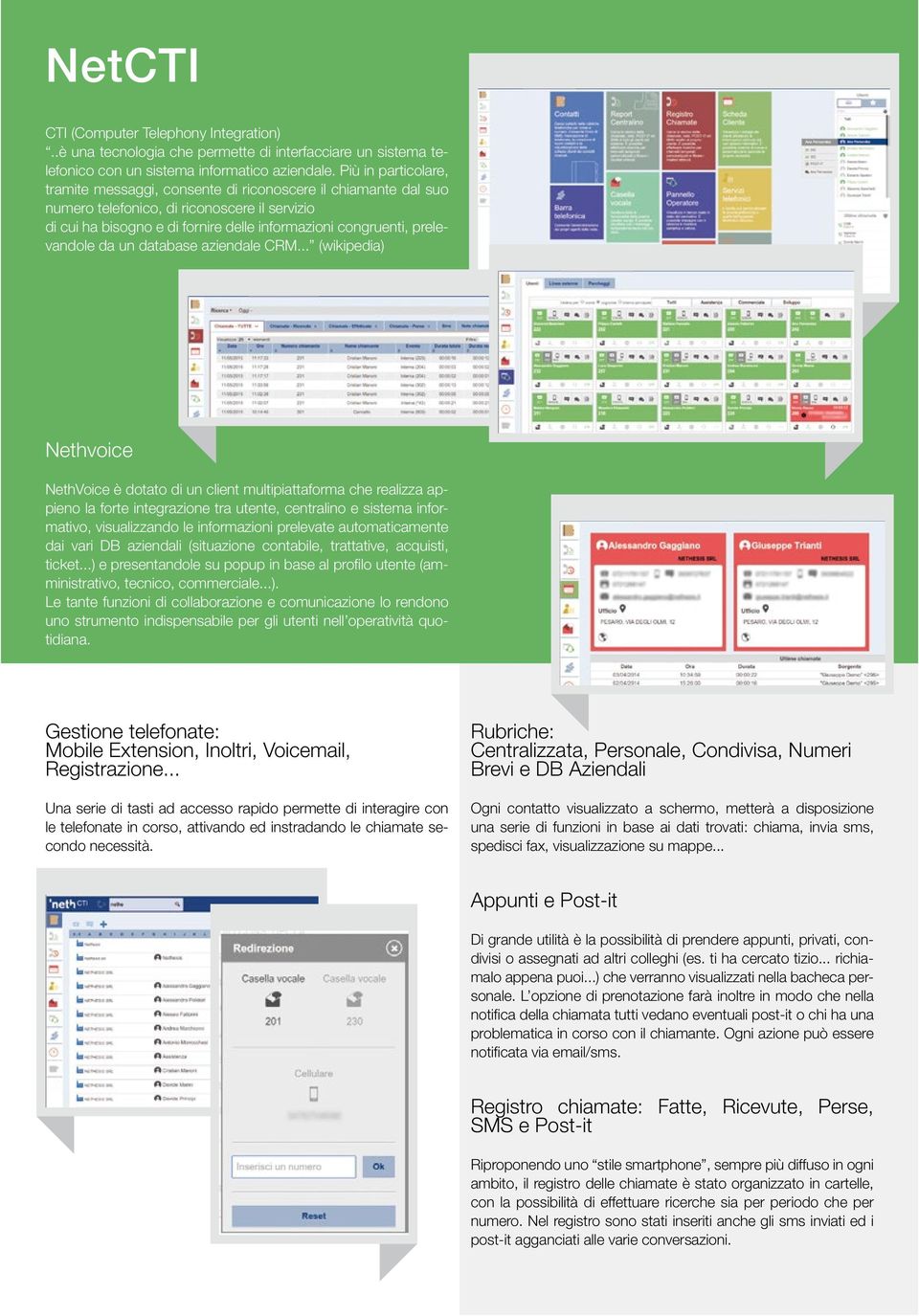 prelevandole da un database aziendale CRM.