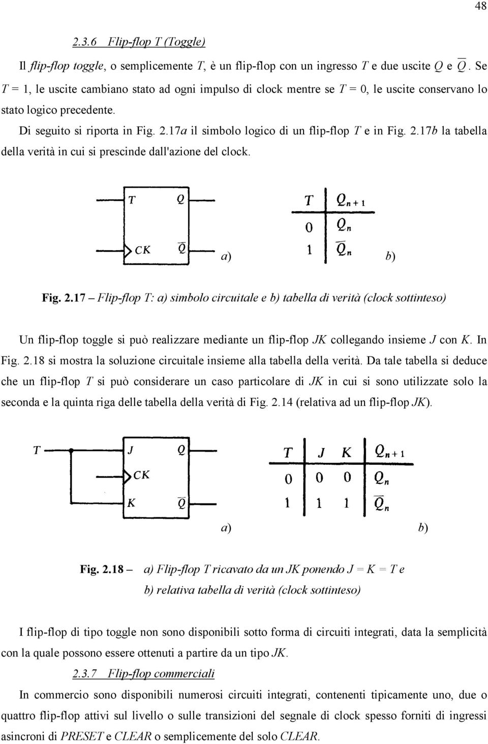 17a il simbolo logico di un flip-flop T e in Fig. 2.