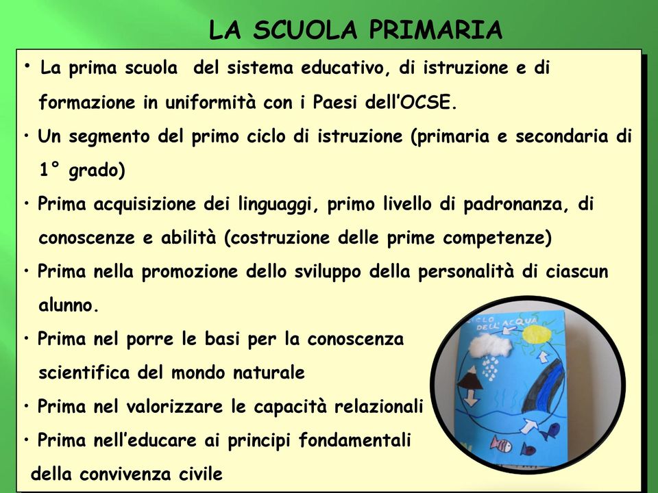 competenze conoscenze e abilità (costruzione delle prime Prima nella promozione dello sviluppo della personalità di ciascun alunno.