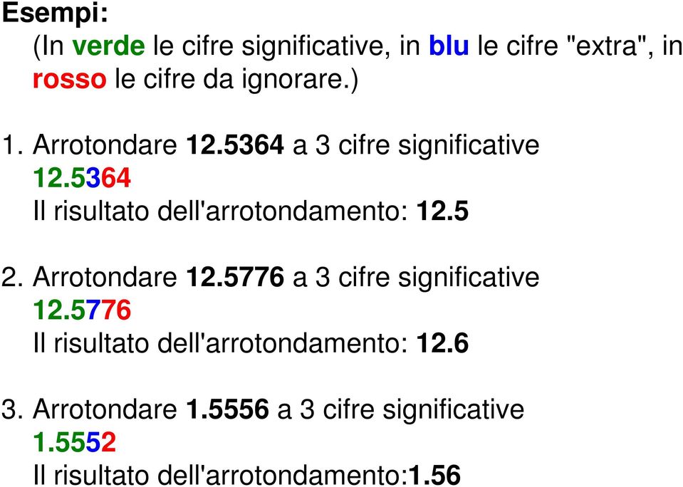 5364 Il risultato dell'arrotondamento: 12.5 2. Arrotondare 12.5776 a 3 cifre significative 12.