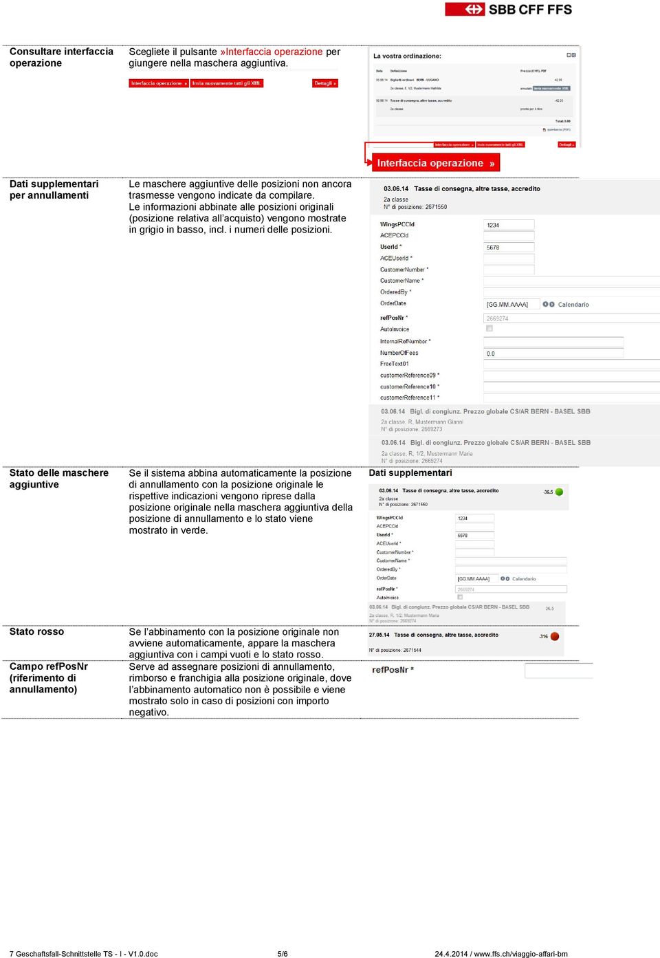 Le informazioni abbinate alle posizioni originali (posizione relativa all acquisto) vengono mostrate in grigio in basso, incl. i numeri delle posizioni.