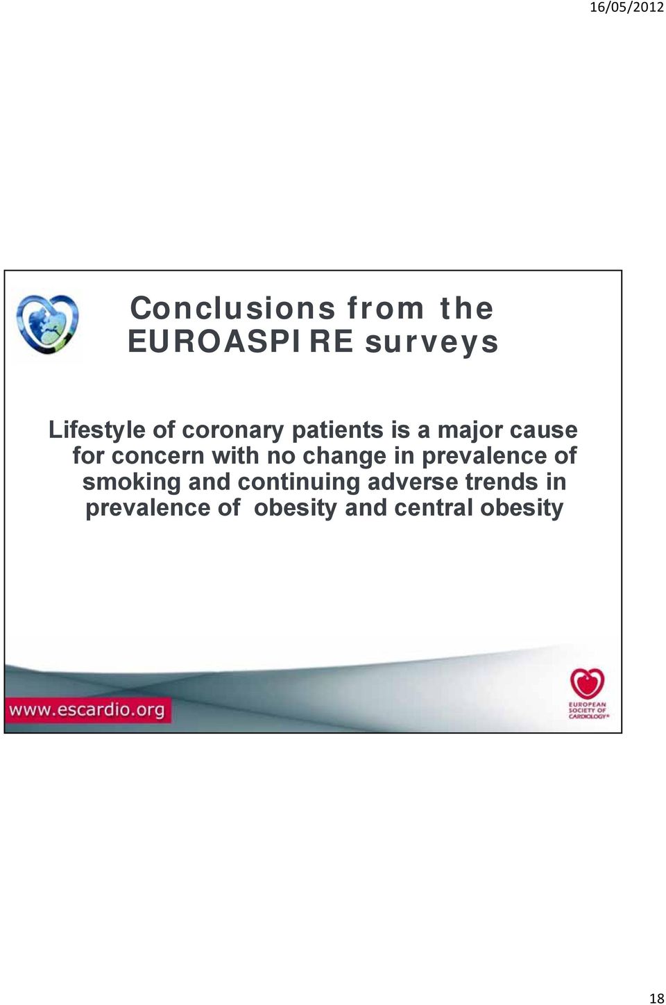 change in prevalence of smoking and continuing adverse
