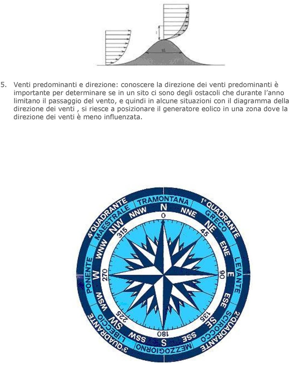 del vento, e quindi in alcune situazioni con il diagramma della direzione dei venti, si riesce