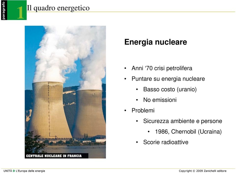 costo (uranio) No emissioni Problemi Sicurezza