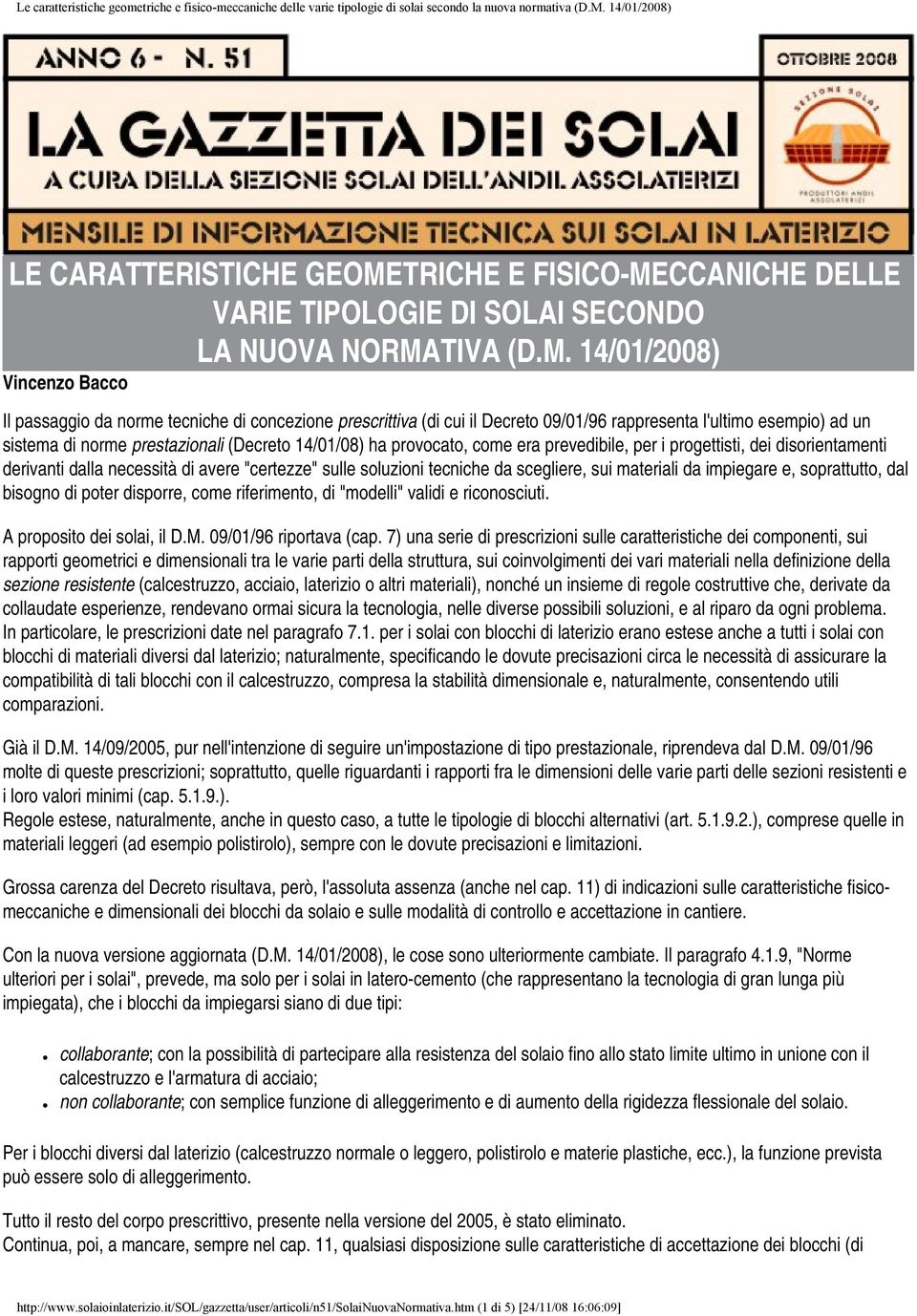 CCANICHE DELLE VARIE TIPOLOGIE DI SOLAI SECONDO LA NUOVA NORMA