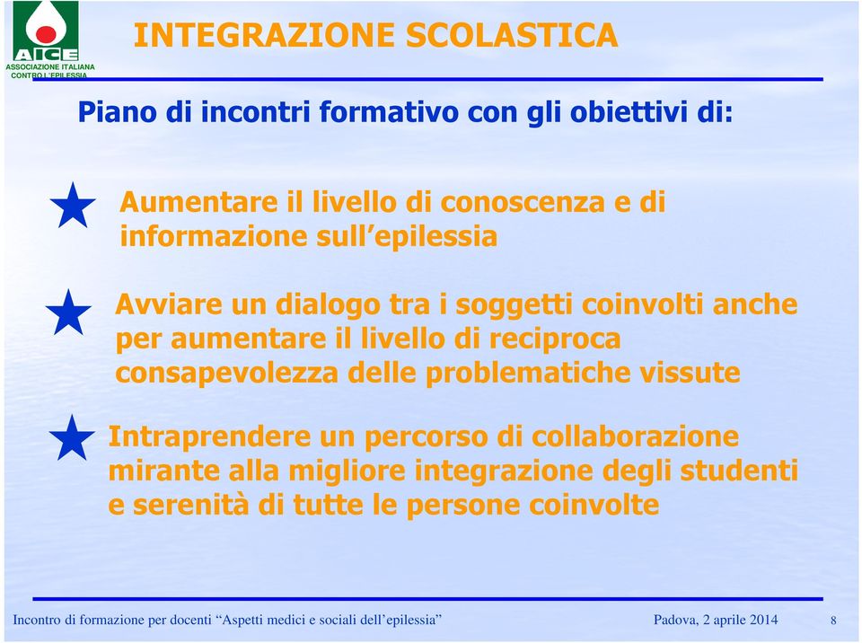 problematiche vissute Intraprendere un percorso di collaborazione mirante alla migliore integrazione degli studenti e serenità