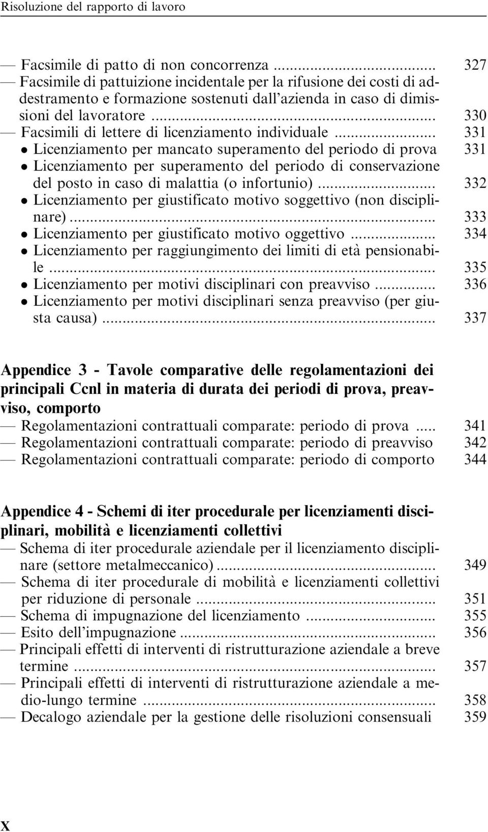 .. 330 Facsimili di lettere di licenziamento individuale.