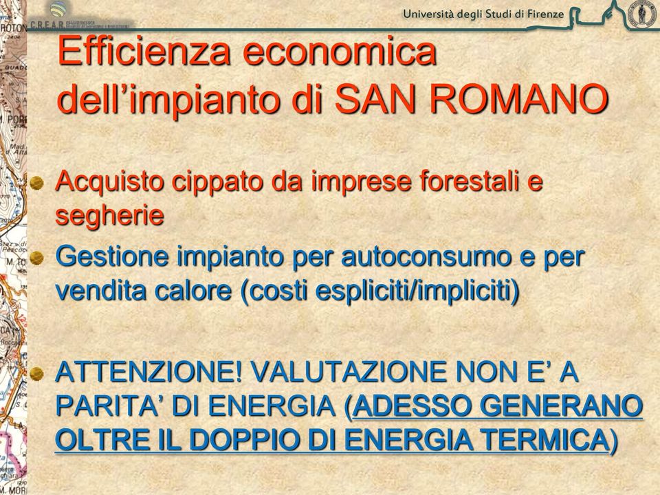 autoconsumo e per vendita calore (costi espliciti/impliciti) ATTENZIONE!