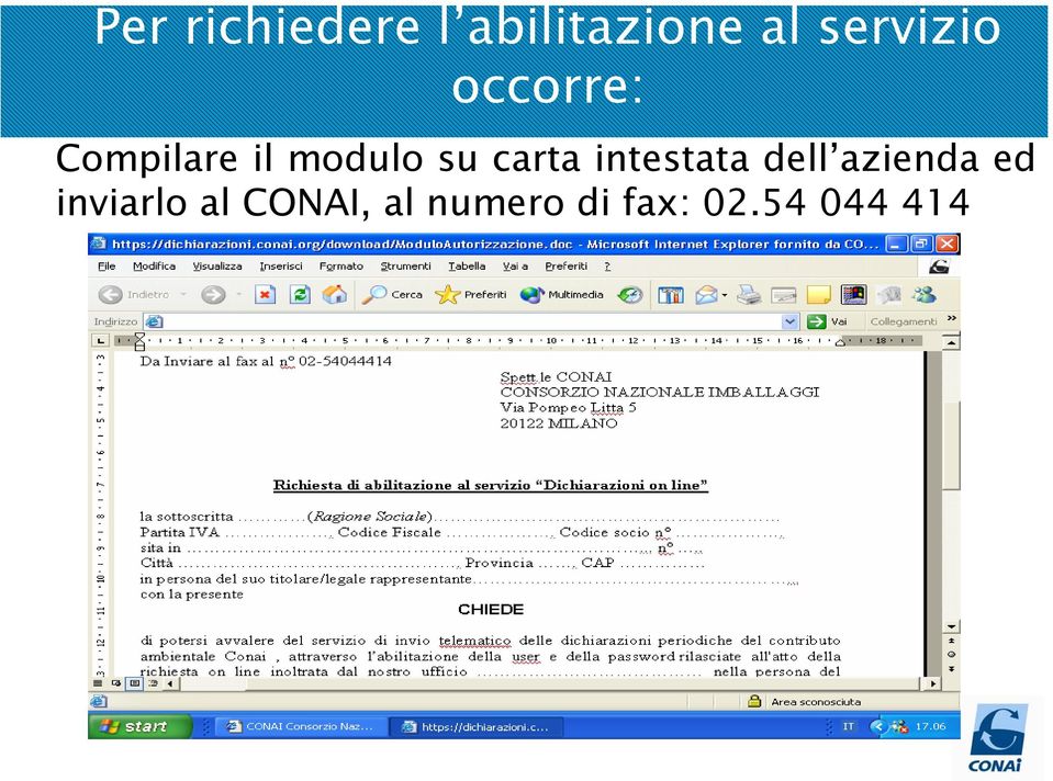 su carta intestata dell azienda ed