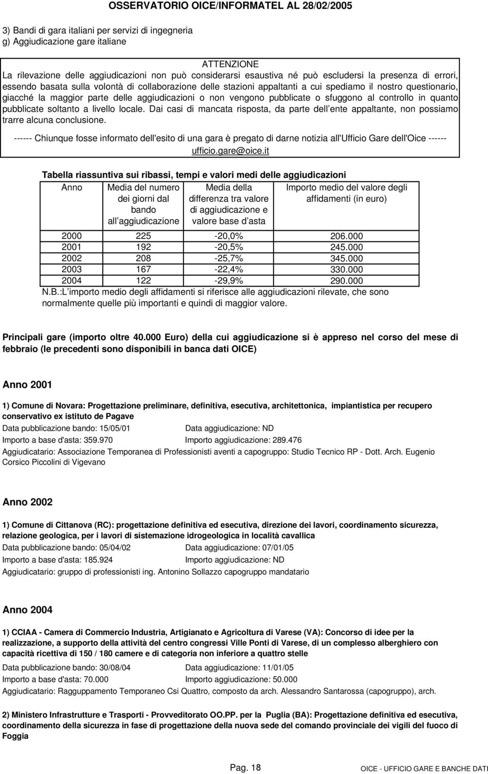 aggiudicazioni o non vengono pubblicate o sfuggono al controllo in quanto pubblicate soltanto a livello locale.