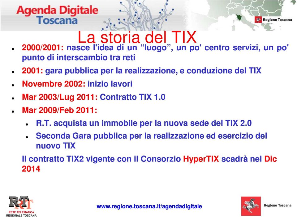 0 Mar 2009/Feb 2011: La storia del TIX R.T. acquista un immobile per la nuova sede del TIX 2.