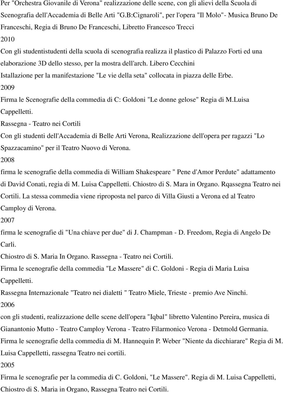 di Palazzo Forti ed una elaborazione 3D dello stesso, per la mostra dell'arch. Libero Cecchini Istallazione per la manifestazione "Le vie della seta" collocata in piazza delle Erbe.