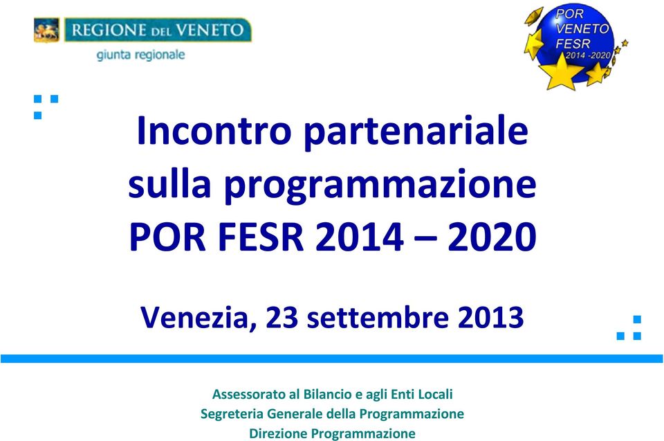 Assessorato al Bilancio e agli Enti Locali