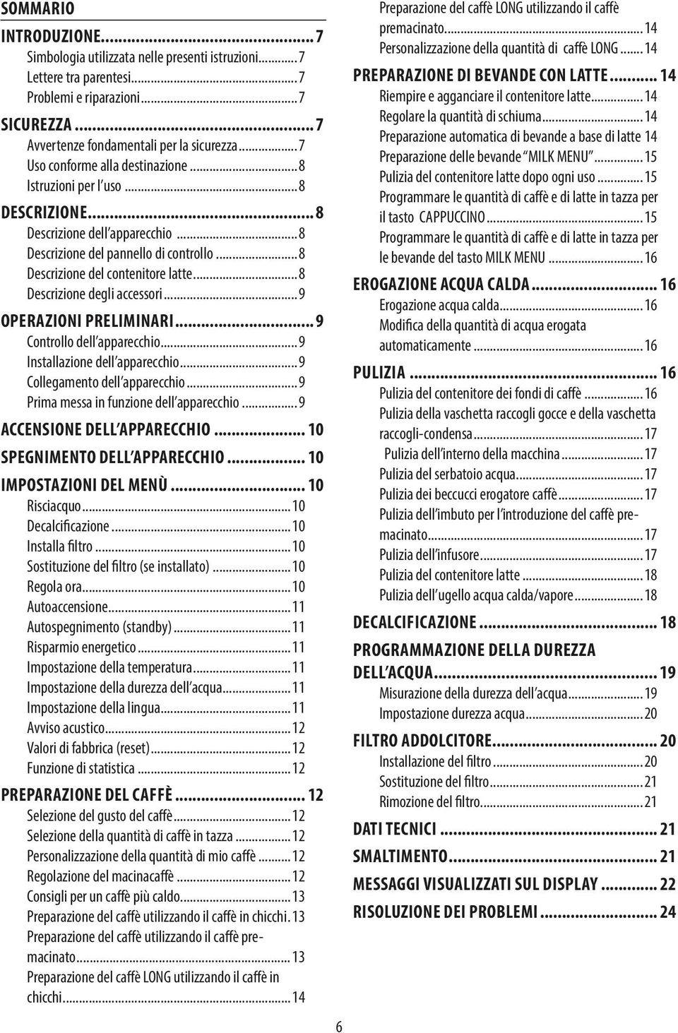 ..8 Descrizione degli accessori...9 OPERAZIONI PRELIMINARI... 9 Controllo dell apparecchio...9 Installazione dell apparecchio...9 Collegamento dell apparecchio.