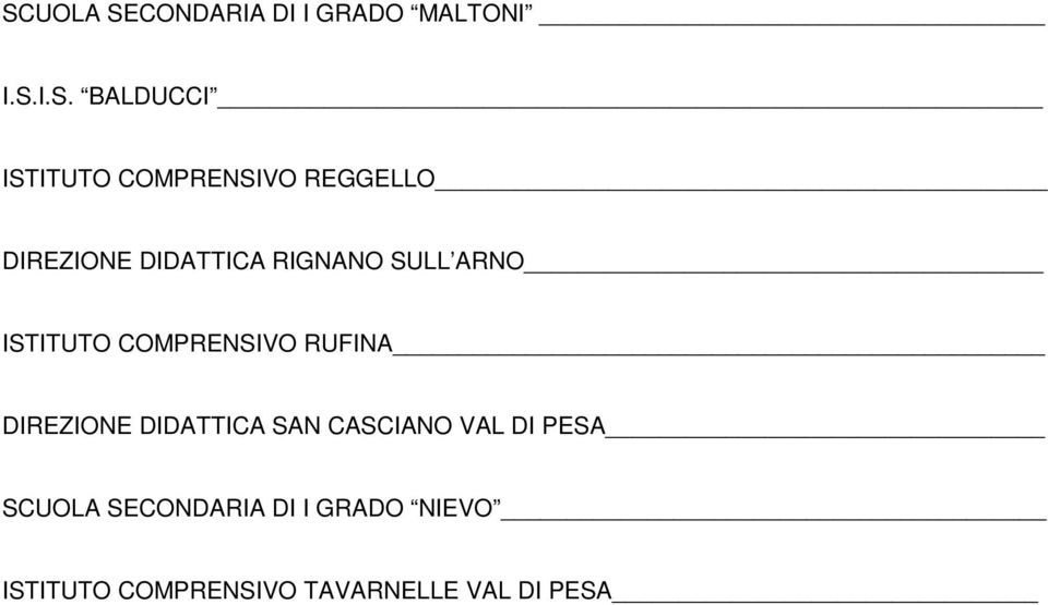 COMPRENSIVO RUFINA DIREZIONE DIDATTICA SAN CASCIANO VAL DI PESA