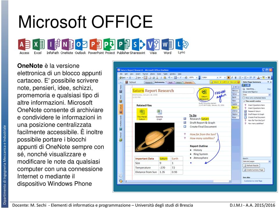 Microsoft OneNote consente di archiviare e condividere le informazioni in una posizione centralizzata facilmente accessibile.