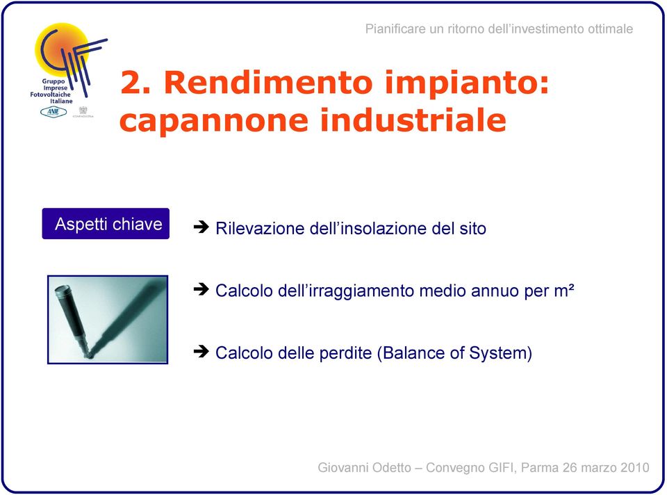 irraggiamento medio annuo per m²