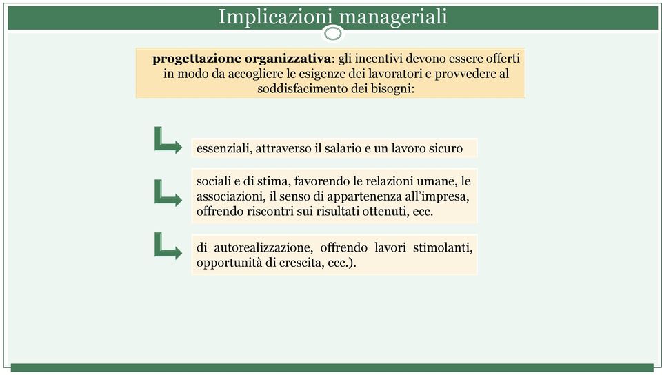 sicuro sociali e di stima, favorendo le relazioni umane, le associazioni, il senso di appartenenza all impresa,