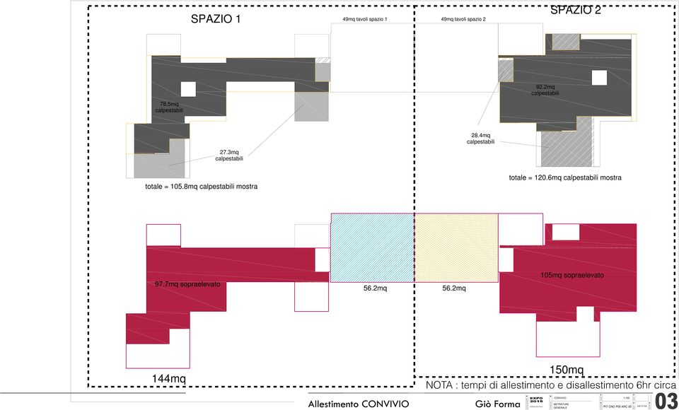 6mq calpestabili mostra 97.7mq sopraelevato 56.2mq 56.