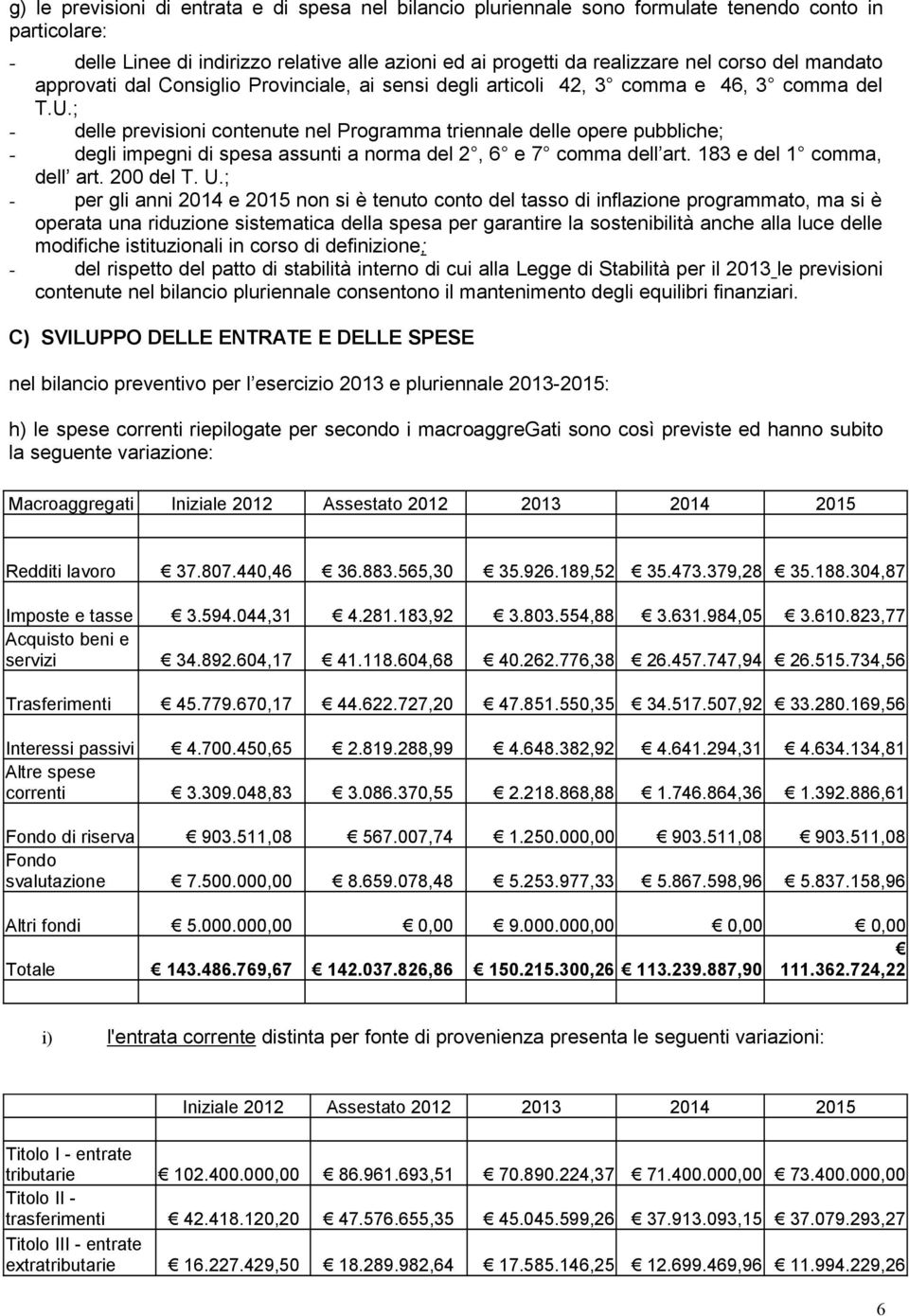 ; - delle previsioni contenute nel Programma triennale delle opere pubbliche; - degli impegni di spesa assunti a norma del 2, 6 e 7 comma dell art. 183 e del 1 comma, dell art. 200 del T. U.