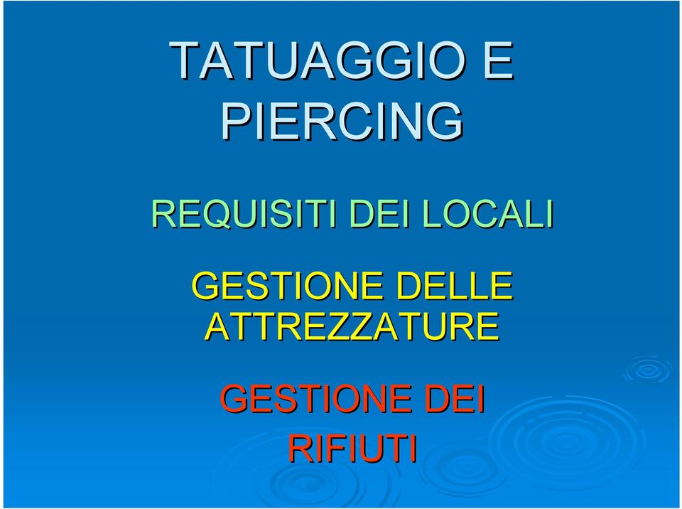 GESTIONE DELLE