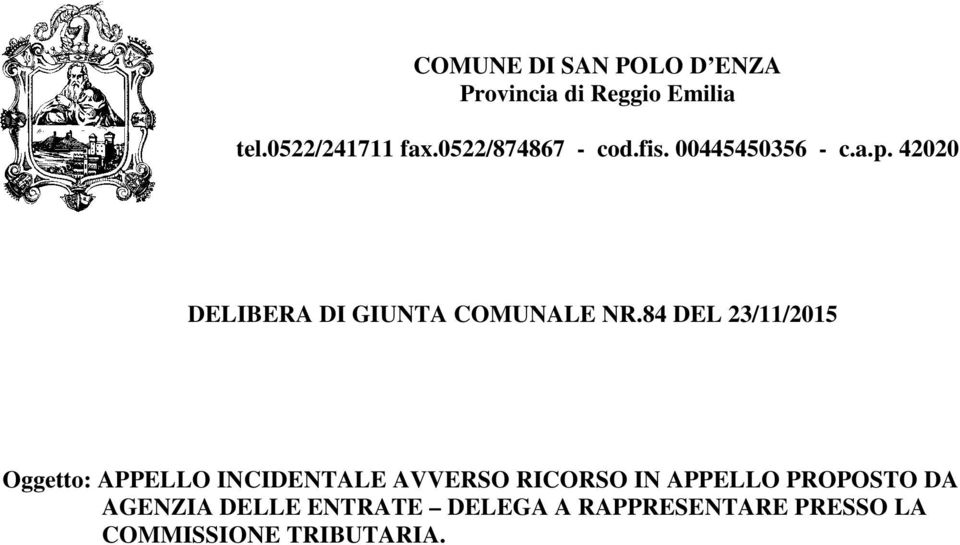 42020 DELIBERA DI GIUNTA COMUNALE NR.