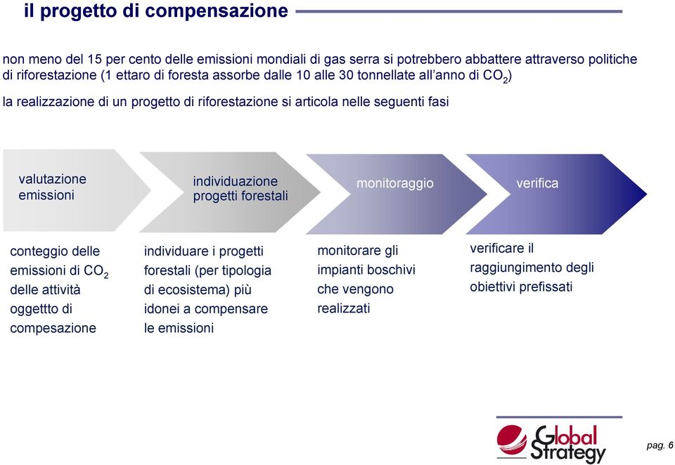 individuazione progetti forestali monitoraggio verifica conteggio delle emissioni di CO 2 delle attività individuare i progetti forestali (per tipologia di ecosistema)