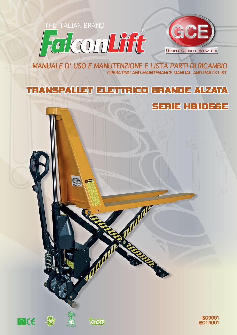 maintenance manual and parts list TRANSPALLET ELETTRICO