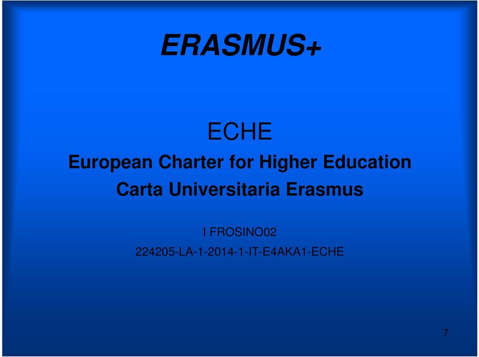 Universitaria Erasmus I