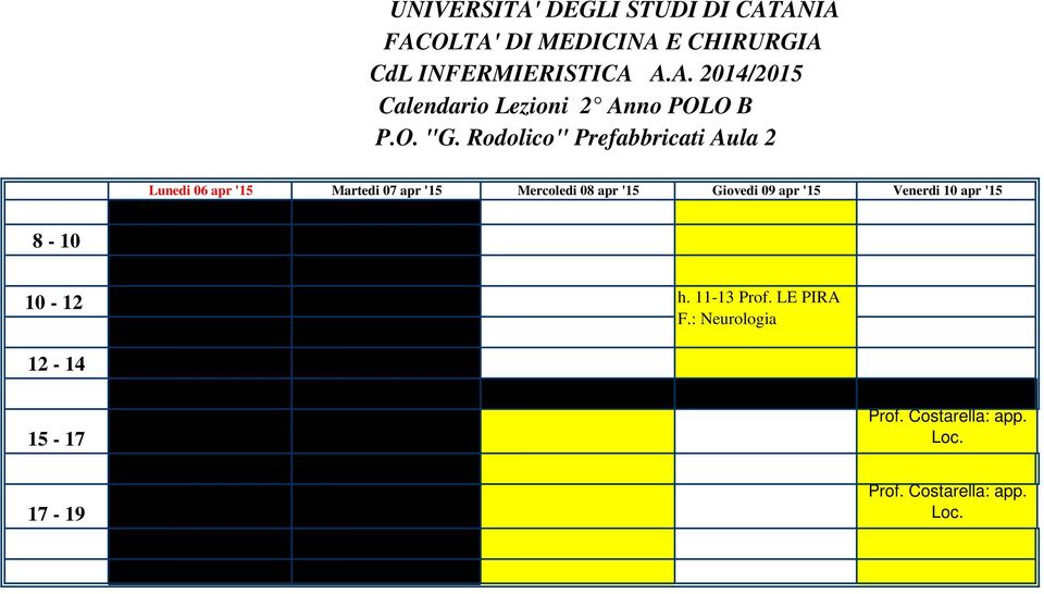 Mercoledi 08 apr '15