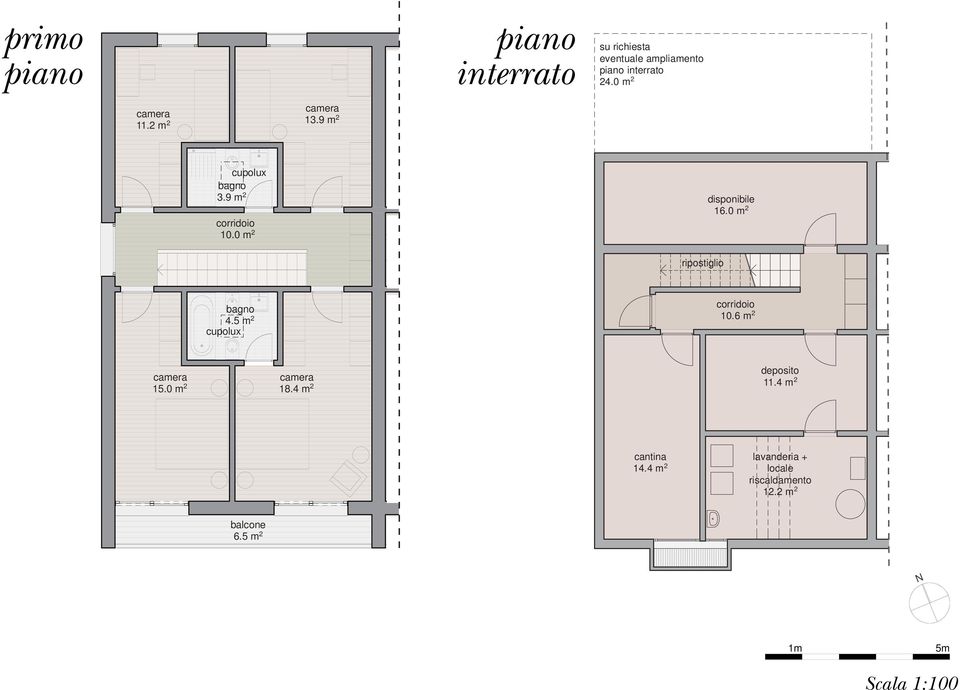 0 m 2 disponibile 16.0 m 2 ripostiglio bagno 4.5 m 2 cupolux corridoio 10.6 m 2 15.0 m 2 18.