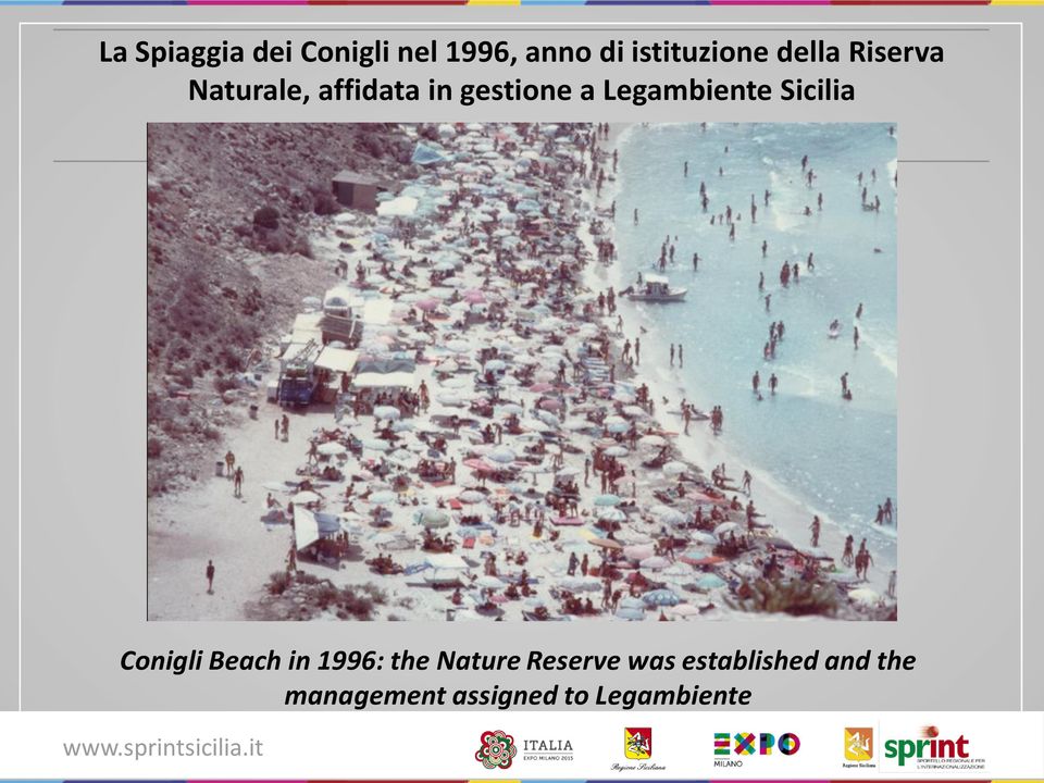 Legambiente Sicilia Conigli Beach in 1996: the Nature