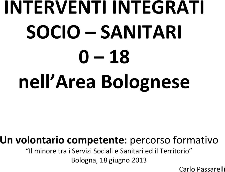 formativo Il minore tra i Servizi Sociali e