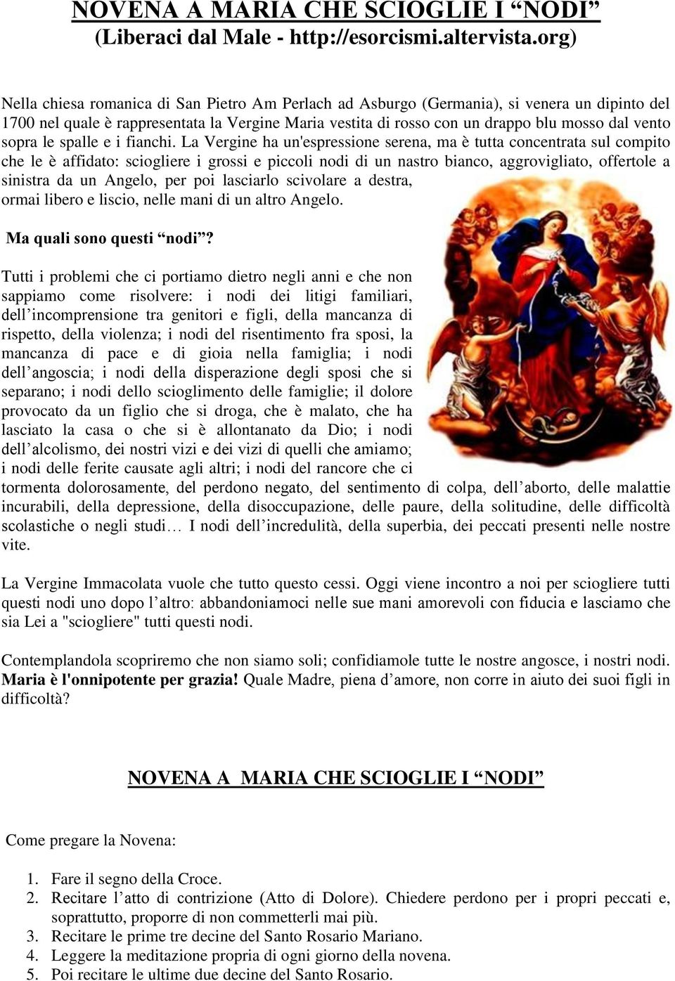 Novena A Maria Che Scioglie I Nodi Liberaci Dal Male Pdf Download Gratuito