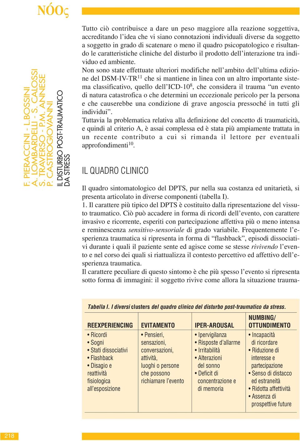 soggetto a soggetto in grado di scatenare o meno il quadro psicopatologico e risultando le caratteristiche cliniche del disturbo il prodotto dell interazione tra individuo ed ambiente.