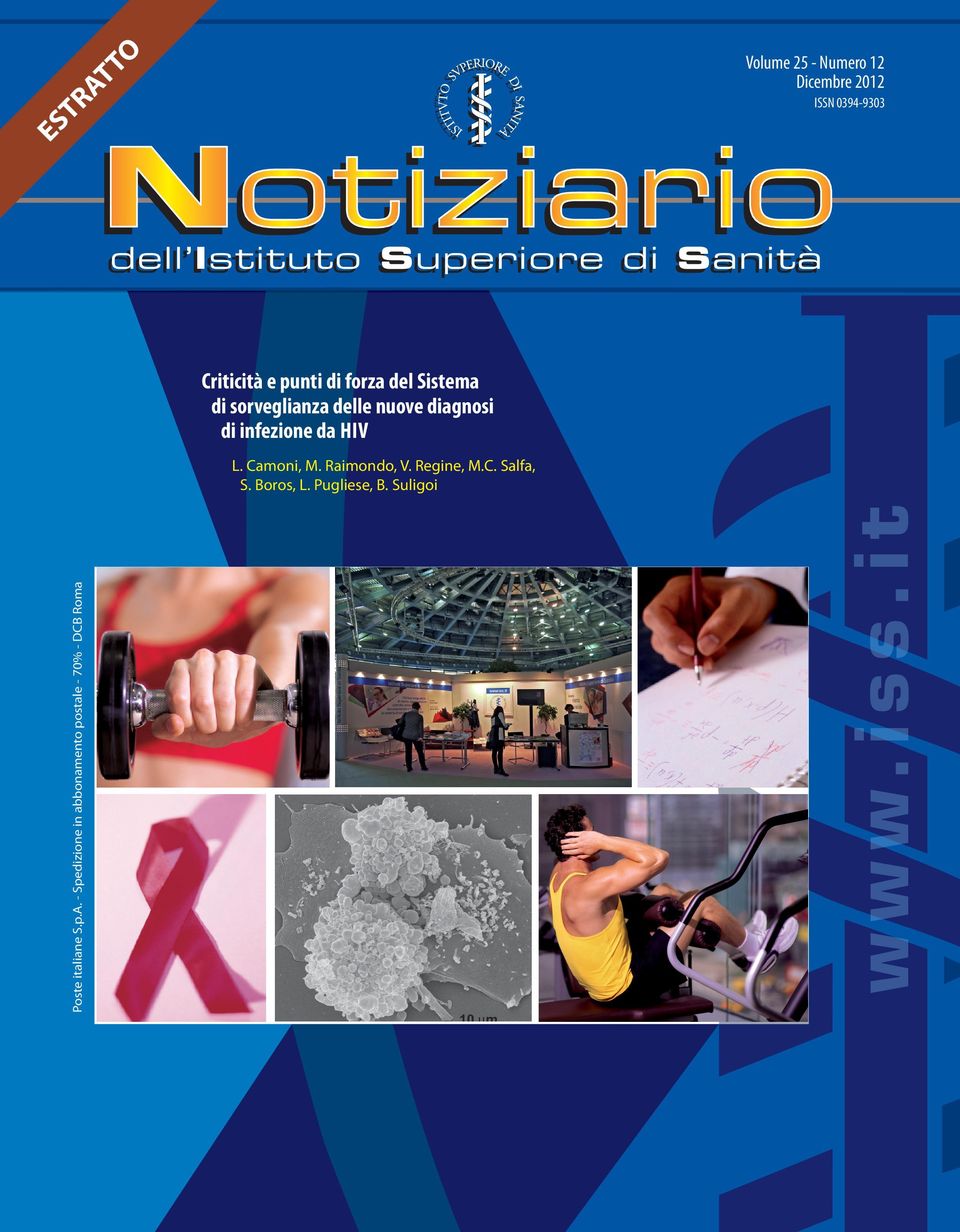 diagnosi di infezione da HIV w w w. i s s. i t Poste italiane S.p.A.