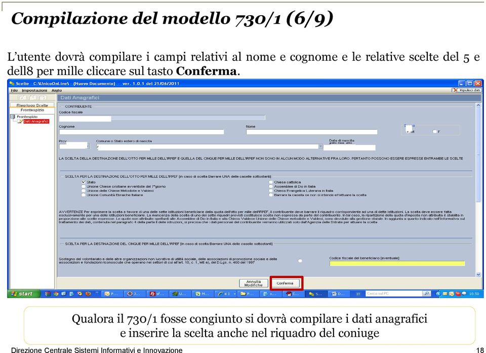 cliccare sul tasto Conferma.