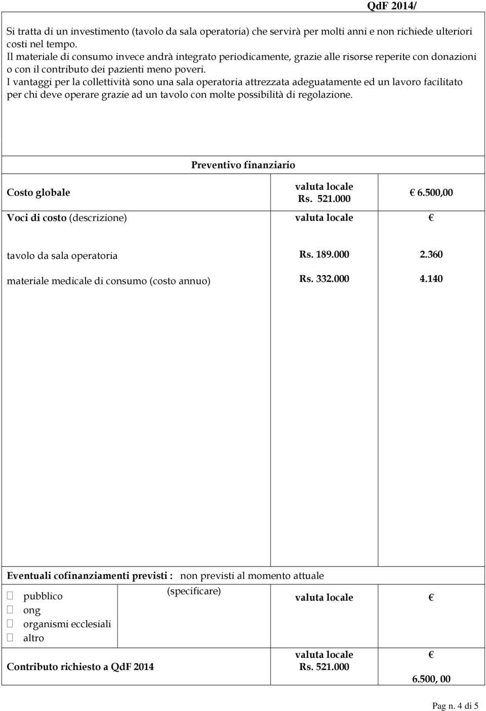 I vantaggi per la collettività sono una sala operatoria attrezzata adeguatamente ed un lavoro facilitato per chi deve operare grazie ad un tavolo con molte possibilità di regolazione.