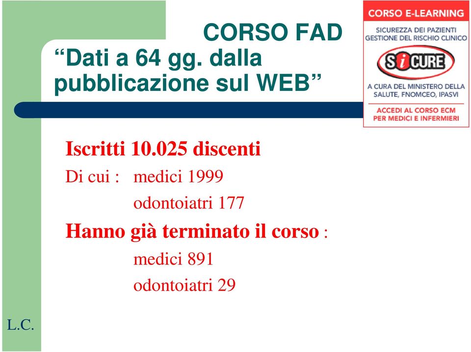 025 discenti Di cui : medici 1999